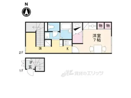 レオパレスSOUBI(1K/2階)の間取り写真