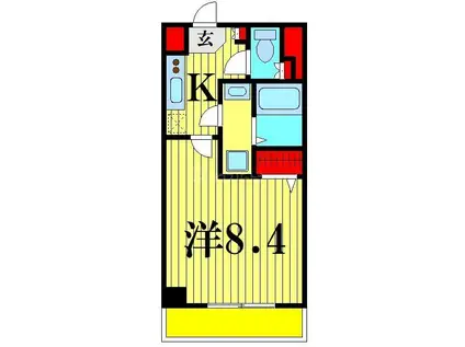 K RESIDENCE柏(1K/9階)の間取り写真