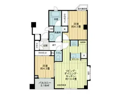 ミオカステーロ上池袋2(2LDK/2階)の間取り写真