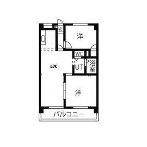 ヒルハイツ桃山(2LDK/2階)の間取り写真