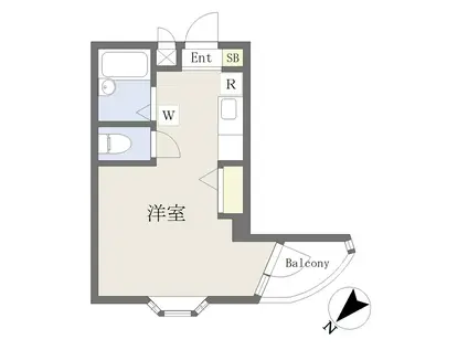 旭コンフォート越路(ワンルーム/2階)の間取り写真