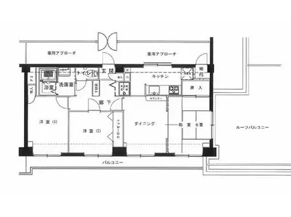 フローレンスパレス相模が丘(3DK/6階)の間取り写真