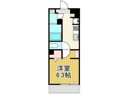 リブリ・足立区西竹の塚(1K/2階)の間取り写真