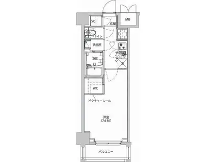 ハーモニーレジデンス東京イーストサイド(1K/5階)の間取り写真