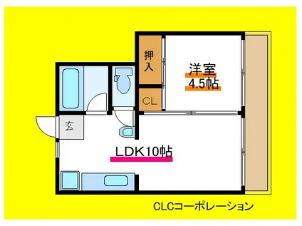 モリヤマンション(1LDK/6階)の間取り写真