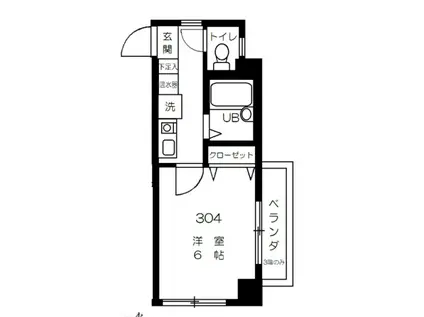 錦町RESIDENCE(1K/3階)の間取り写真