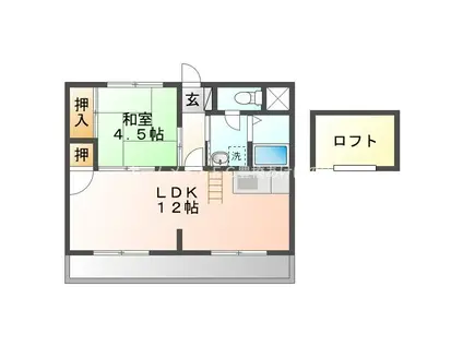 ユトリロ曙(1LDK/4階)の間取り写真