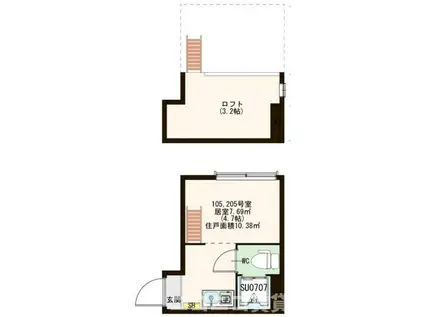 メゾン千住カルム(ワンルーム/2階)の間取り写真