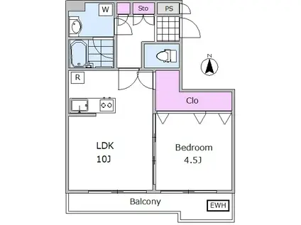 ライオンズマンション飛鳥山(1LDK/8階)の間取り写真