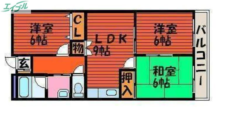エクセルシティー(3LDK/3階)の間取り写真