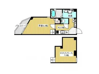 ピア中通(1K/6階)の間取り写真