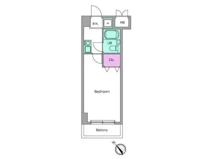 ビエラコート桜台(1K/4階)の間取り写真