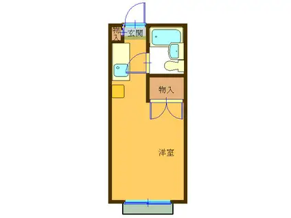 ハイツ坂口(1K/1階)の間取り写真