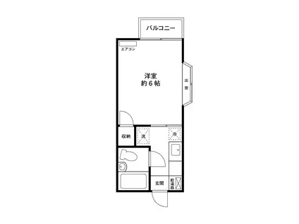 ファミーユ小田(1K/2階)の間取り写真