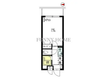 クレスティ砧(1K/3階)の間取り写真