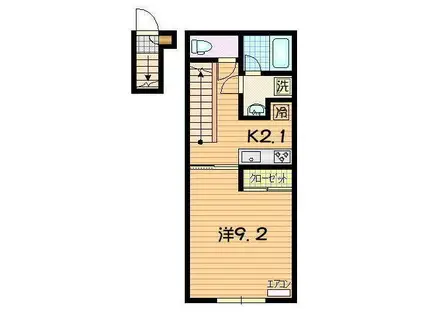 フィオーレ上堂(1K/2階)の間取り写真