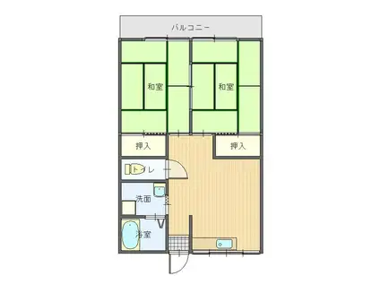 チェルシーハイツ(2DK/2階)の間取り写真