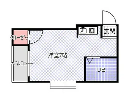 3匹のKOBUTA(ワンルーム/1階)の間取り写真