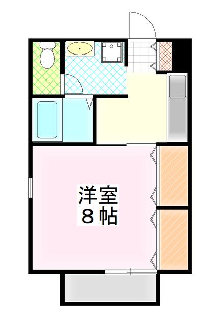 サングレース(1K/1階)の間取り写真