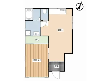 エクセルメゾン楢2(1LDK/1階)の間取り写真