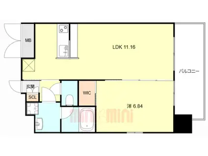 プレジオ御幣島(1LDK/7階)の間取り写真