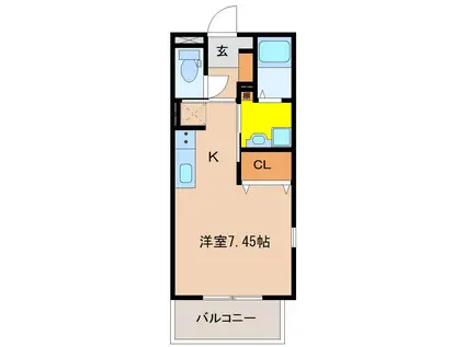 ノース FIELD(ワンルーム/3階)の間取り写真