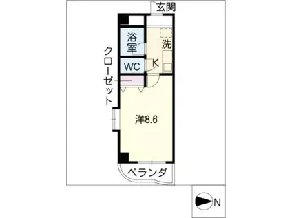 プリミエール丹羽(1K/3階)の間取り写真