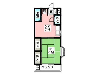 名和第1ビル(1DK/3階)の間取り写真