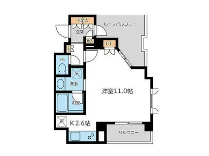 シティスパイア若松町(ワンルーム/5階)の間取り写真