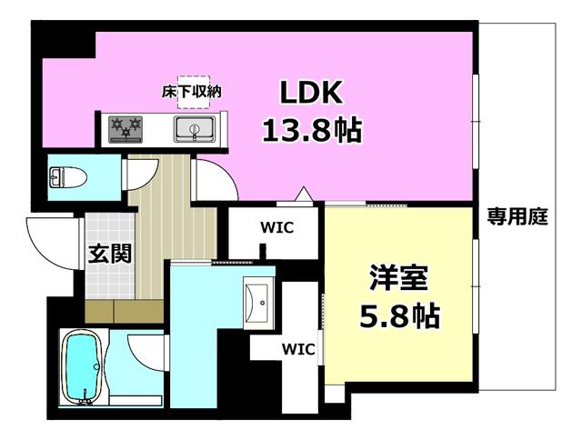 パルコートII(1LDK/1階)の間取り写真