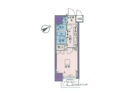 菱和パレス上馬(1K/2階)の間取り写真