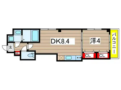 GRAND千葉中央(1DK/4階)の間取り写真