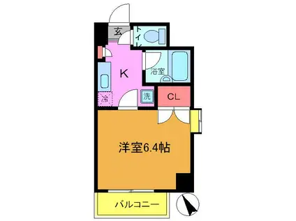 アーク船橋(1K/5階)の間取り写真