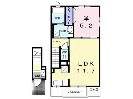サニーレジデンスXI(1LDK/2階)の間取り写真