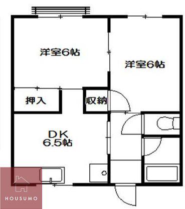 シャトーヤスミマンション(2DK/1階)の間取り写真