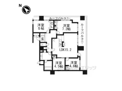 プレサンス京都四条河原町ネクステージ(4LDK/12階)の間取り写真