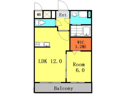 コルニオーロ尾ノ上(1LDK/2階)の間取り写真