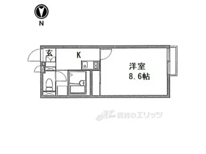 レオネクストビー シェル(1K/1階)の間取り写真