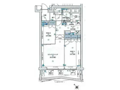 ロイヤルシーズン二子玉川(2LDK/2階)の間取り写真