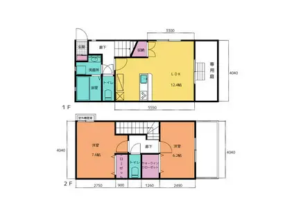 ラ フレーズ(2LDK/1階)の間取り写真