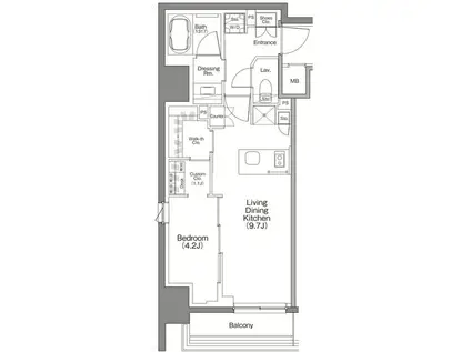ザ・パークハビオ横浜白楽(1LDK/10階)の間取り写真