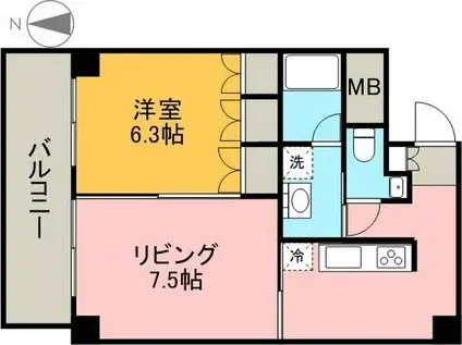TACHIBANA BOX24(2K/8階)の間取り写真