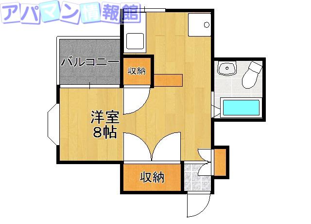 バードモアハイツ(ワンルーム/1階)の間取り写真