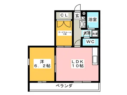 天竜浜名湖鉄道 西掛川駅 徒歩16分 2階建 築29年(1SLDK/2階)の間取り写真