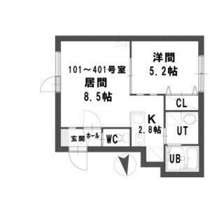 グランメール麻生南公園(1LDK/4階)の間取り写真
