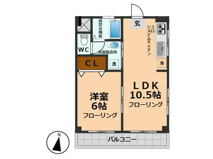 グリーンハイツ(1LDK/2階)の間取り写真