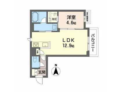 ユーグレイス東島田(1LDK/3階)の間取り写真