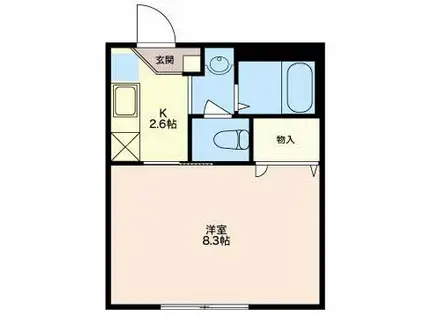 シャーメゾンシロタ B(1K/1階)の間取り写真