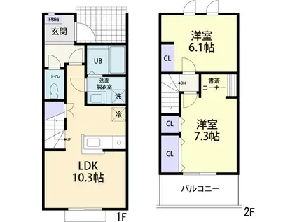 テラス アリエッタ(2LDK/1階)の間取り写真