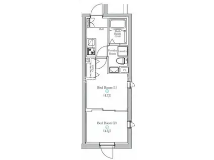 上池台1丁目アパート(1DK/2階)の間取り写真